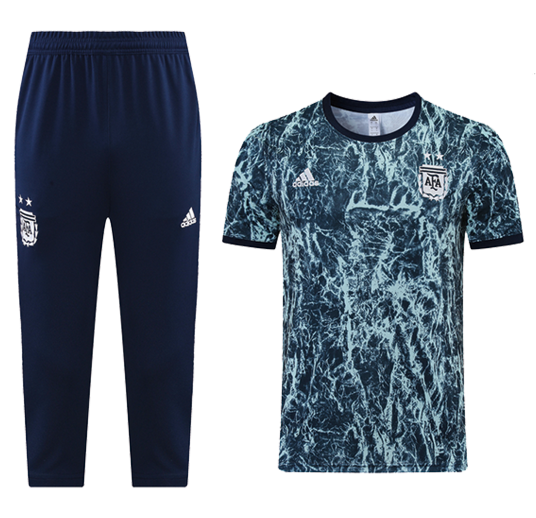 2021/22 Argentina Blue Training Kits Shirt with 3/4 Pants